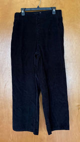 Pact Corduroy Pants Women Large Black‎ Organic Cotton Wide Leg Elastic Waist Photo 0