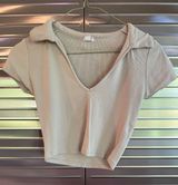 Garage NWOT Beige Ribbed Crop Top Photo 0
