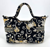 Vera Bradley Sherry Mini Tote in Yellow Bird Quilted Black & Yellow Handbag Photo 0