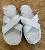 Stuart Weitzman Slide Sandals Women's 8.5 Leather Slip-On Casual Open Toe S61 Photo 0
