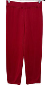 Hot Cotton 100% Cotton Pull On Straight Leg Pants Women Sz M Red Lagenlook Photo 0