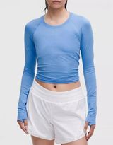 Lululemon Swiftly Tech Long Sleeve Running T-Shirt 2.0 Race Length Blue 8 Photo 0