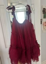 Ruffle tiered red tulle dress Photo 0