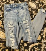American Eagle Next Level Stretch Super Distressed Jeans size 0 Photo 0