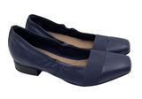 Clarks Women's Tilmont Slip Ballet Flats Size 9 Wide Navy Blue Leather Elastic Photo 0