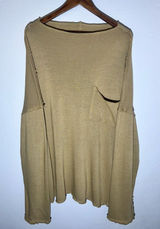 We The Free Oversized Tan/Khaki Tunic Textured Sweater Size Large Photo 0