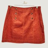 138 | NWT Hippie Rose Corduroy Button Front Mini Skirt Rust Orange Women M Photo 0