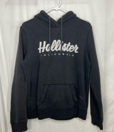 Hollister women’s black embroidered‎ letter pullover hooded sweatshirt medium Photo 0