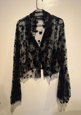 Black Sheer Lace Long sleeve Blouse  Photo 0