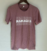 Bella Canvas Womens Small Mauve Pink Mamacita Graphic T-Shirt Retro Font Tee Photo 0