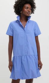 Tuckernuck XS NEW Sail Blue Martine Bubble Mini Dress Preppy Office Coquette Photo 0