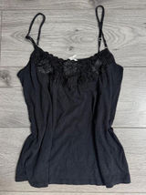 Aeropostale black lace cami top with floral embroidery Photo 0