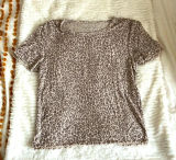 American Eagle Outfitters Soft & Sexy Rib Cheetah Print Ruffled trim Top Photo 0