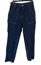 Simply Socety Size 3/26 Dark Wash Carpenter Baggy Jeans Pockets‎ Photo 0