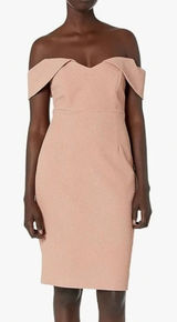 Bardot Eva Dress 6 Pink‎ Off The Shoulder Cocktail Wedding Guest Party Sheath Photo 0