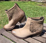 Joe's tan leather back zip booties with cutouts 6.5 Photo 0