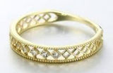 Boutique NEW 18k Gold Vermeil‎ Diamond Cut Lattice Band Ring Photo 0