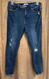 Vervet Darker Blue High Rise Raw Hem Ankle Cropped Stretchy Jeans 32 Photo 0