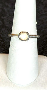 Authentic Pandora Ring, Sterling Silver with White Pearlescent Stone, Size 7 Photo 0