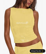 Wo men's Sparkly Sequin Tops Glitter Shiny Tank Top Going Out Sleeveless Crop Y2k Rave Tops Party Night Clubwear Photo 0
