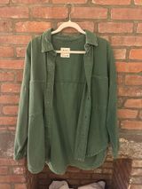 Zara Button Up Denim Jacket Green Photo 0