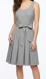 Calvin Klein Gray Fit & Flare Dress Size‎ 6 Sleeveless Belted A-Line Career Photo 0