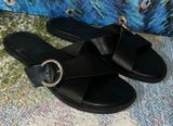 Don Uorri Size 40 Black Leather Sandals Photo 0