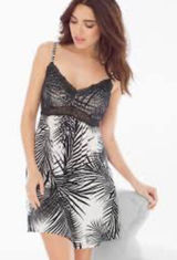 Soma Lace Sleep Chemise Palm silhouette ivory nightgown small Photo 0