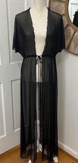 Windsor Black Sheer Maxi Mesh Duster OS Festival Goth Whimsigoth Layers Witchy Photo 0