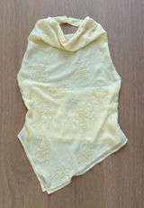 White Fox Beaded Halter Top Linger In The Light Size S Lemon Photo 0