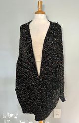 Haptics Black Colorful Pom Pom Cardigan Sweater Photo 0
