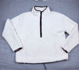 No Boundaries Womens XXL Cream Sherpa Fleece Quarter Zip Pullover Jacket Photo 0