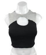 Camilla Valentina Womens Black Sleeveless Key Hole Neckline Casual Crop Top Sz S Photo 0
