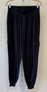 AnyBody Black Cargo‎ Jogger Pants Elastic Waist Cotton Modal XST Tall Loungewear Photo 0