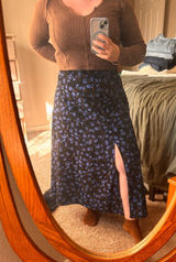 Blue and black floral skirt Photo 0