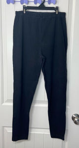 Cherokee women’s solid black elastic waist stretch cotton leggings pants XL Photo 0