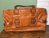 Vintage Michael Kors Leather Saddlebag Bag Purse weekend luggage vacation travel Photo 0