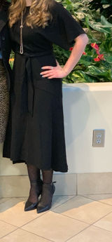 Nordstrom Charles Henry drop waist fit and flare black dress xs Photo 0
