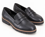 Vionic Cheryl II Loafer Size 12 Black Leather Lug Sole Preppy Dark Academia Shoe Photo 0