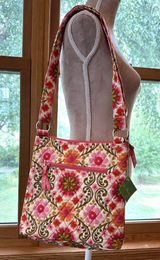 NWT Vera Bradley Folkloric Hipster Crossbody Bag Quilted Floral Pink Orange Photo 0