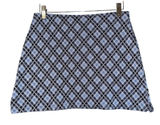 Vintage Y2K Joe Benbasset Plaid‎ Micro Mini Skirt Made in USA Medium Blue Preppy Photo 0
