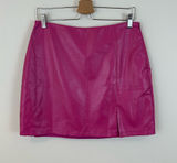 Le Lis Hot Pink Faux Leather Mini Skirt Size Large Women's NWT Photo 0