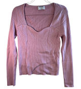 Old Navy Sweetheart Fit Ribbed Sweater Pink Knit L/S L Coquette Balletcore Y2K Photo 0