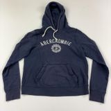 Abercrombie & Fitch Hoodie Women Medium Blue Pullover Fleece Kangaroo Pocket Y2K Photo 0