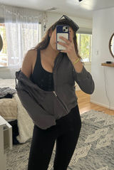 cropped cute grey zip up Gray Photo 0