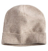 NWT Charter Club Womens 100% Cashmere Cuffed Beanie Pearl Taupe Heather Brown Photo 0