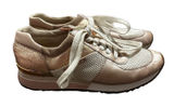 Michael Kors MK Allie Trainer Leather Pink‎ Gold Sneaker Shoes Size 8 Photo 0