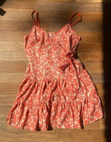 Red Flowy Free People Dress Floral Photo 0