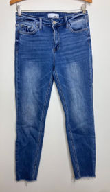 Vervet Skinny Jeans Womens 29 Blue Excellent Raw Hem Stretch Cropped V2159M Photo 0