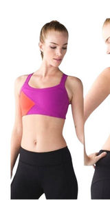 Lululemon Catch Me Sports Bra Women 4 Purple Red Criss Cross Back‎ Athleisure Photo 0